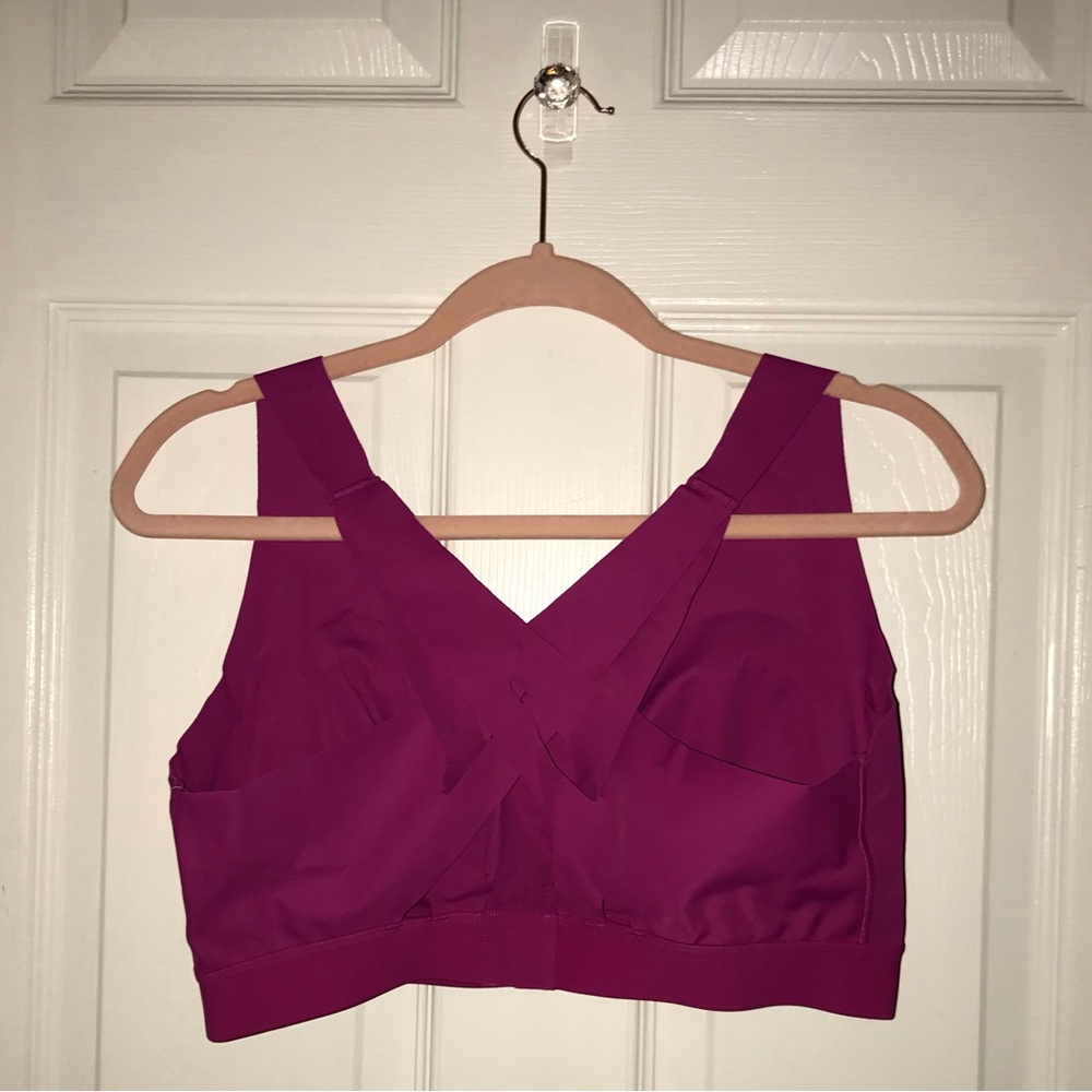 New MTA Sport Women's Size XL Sports Bra Crossback Padded Bright Magenta - Picture 3 of 4